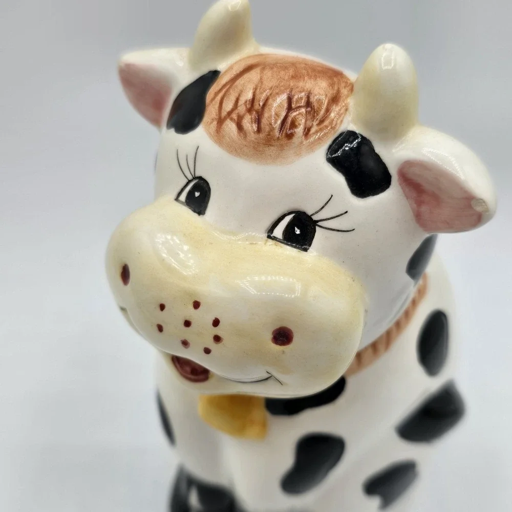 Vintage Ceramic Cow Sugar bowl By Houston Harvest Country Kitchen